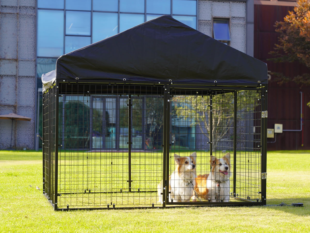 Large Outdoor Dog Enclosure with Roof V7913